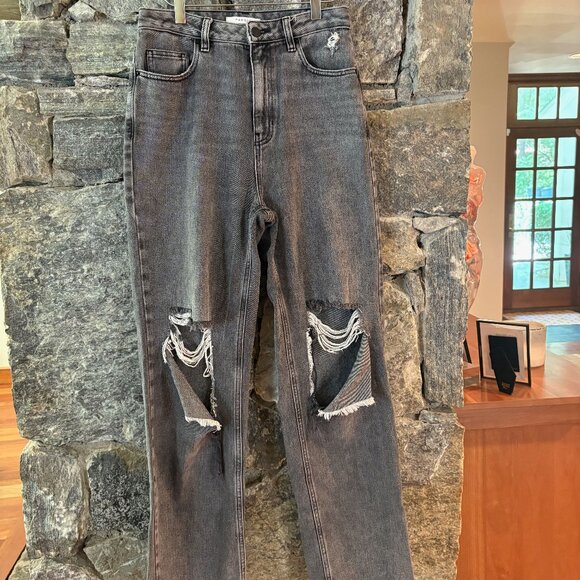 PACSUN GRAY RIPPED 90'S BOYFRIEND JEANS SZ 27 - Picture 1 of 5